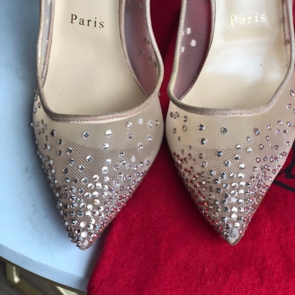 CHRISTIAN LOUBOUTIN,FOLLIES STRASS 100 MESH PUMPS - Picture 6 of 8